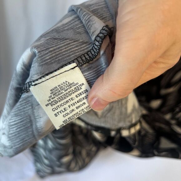 Halo Black & White Print Sleeveless Maxi Dress w/ Beaded Necklace Size Large - Picture 8 of 9